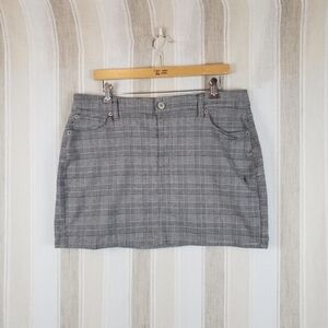 American Eagle Super‎ Stretch Hi-rise Mini Skirt Plaid Gray Size 16